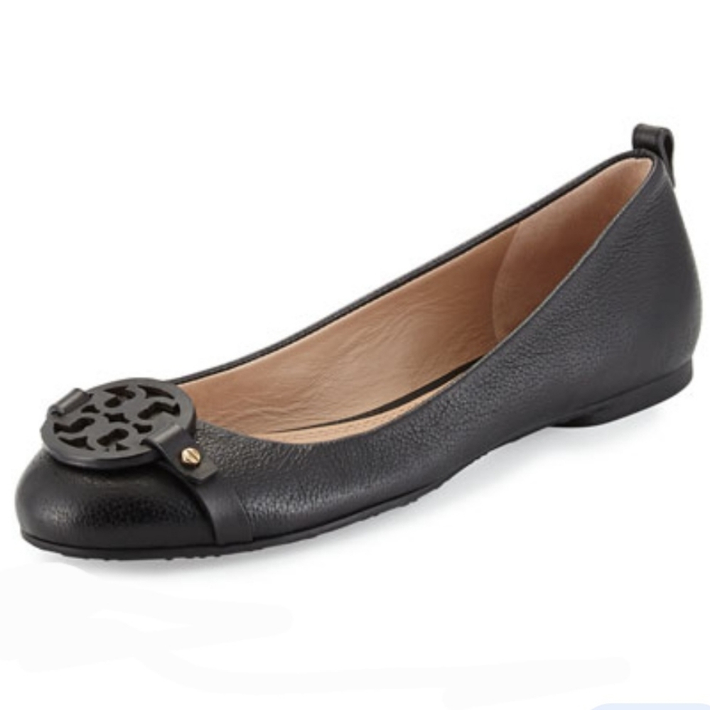 TORY BURCH Minnie Miller Logo Flat Size 8.5